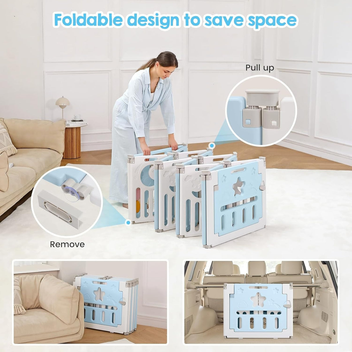 Foldable Playpen for Babies and Toddlers