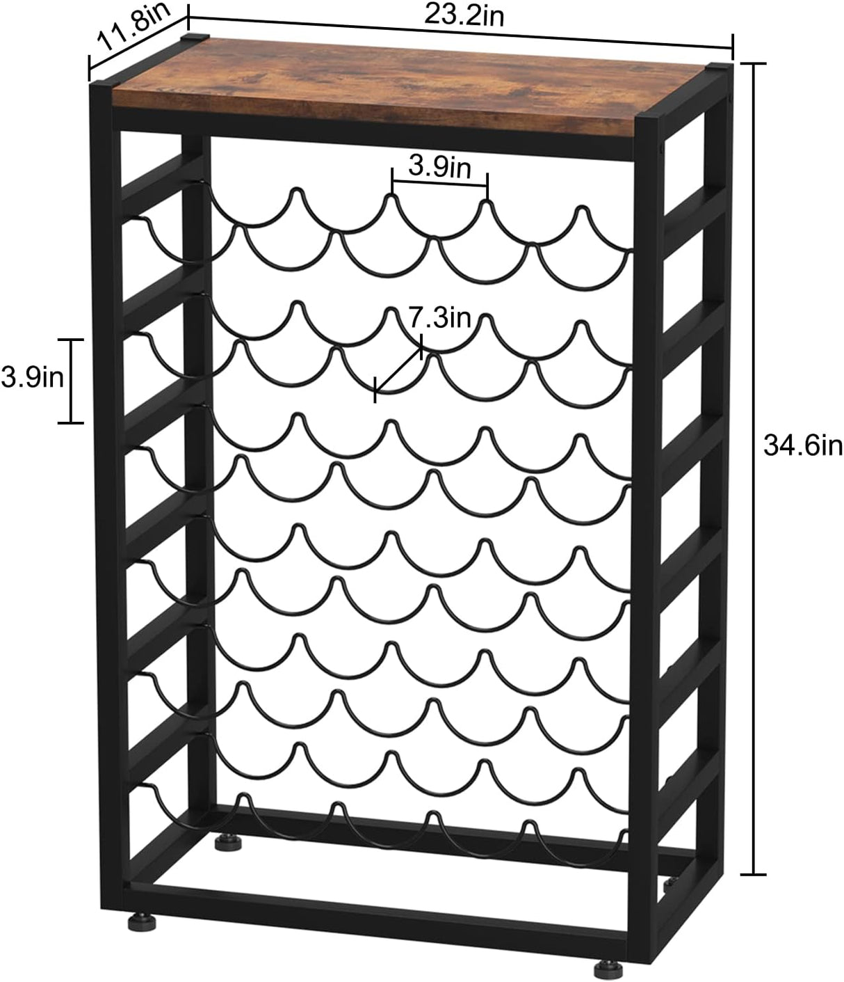 Dripex 30 Bottles 6-Tier DisplayWine Rack Free Standing Floor