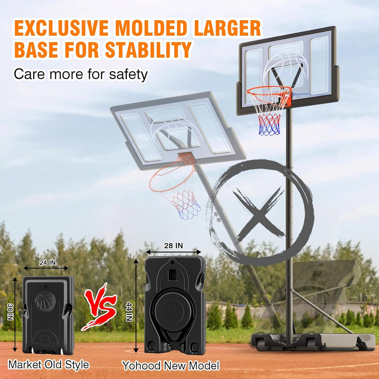 Basketball Hoop Outdoor 10ft Adjustable Portable Basketball Hoop
