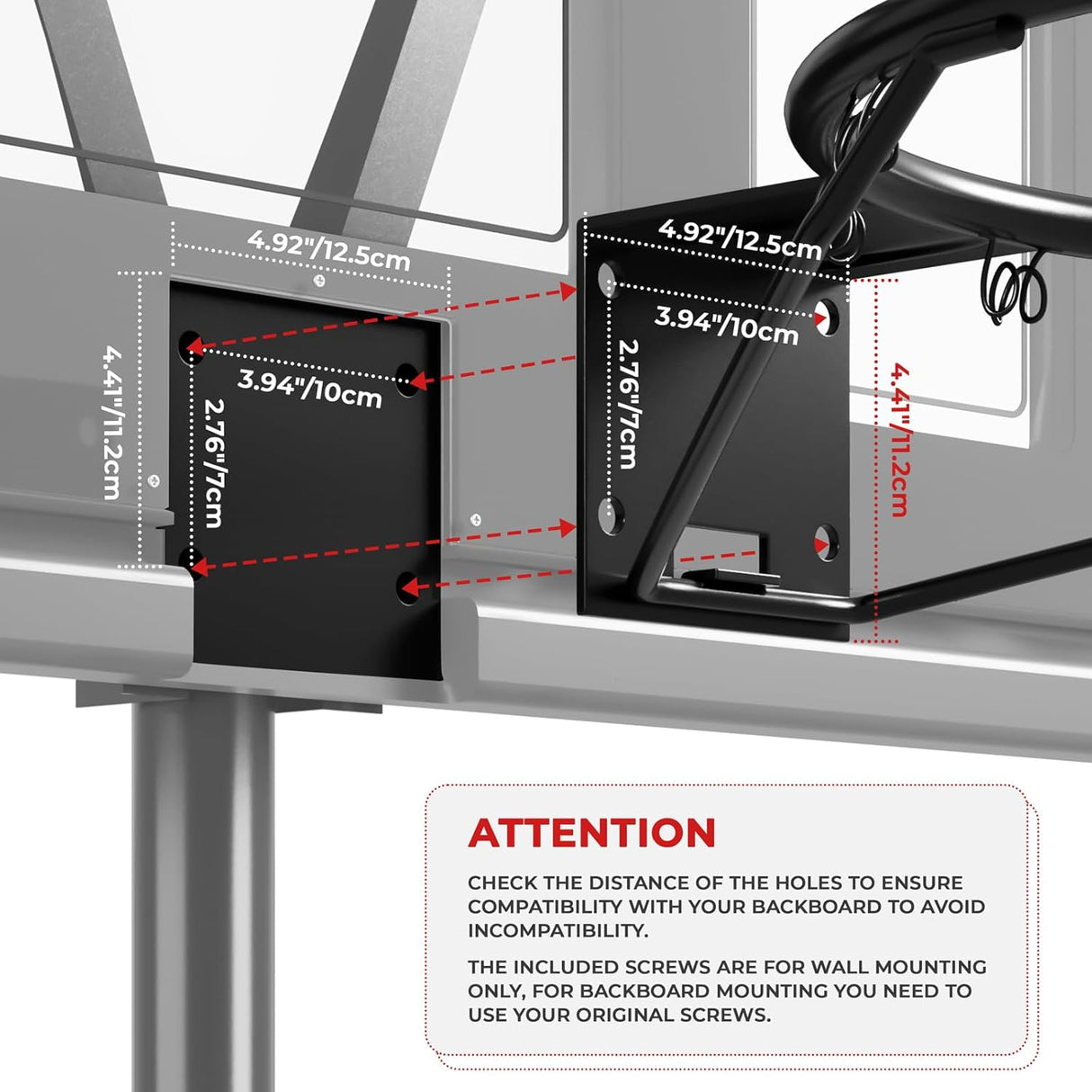 Dripex Solid Basketball Rim 18" Replacement Breakaway Wall Mounted