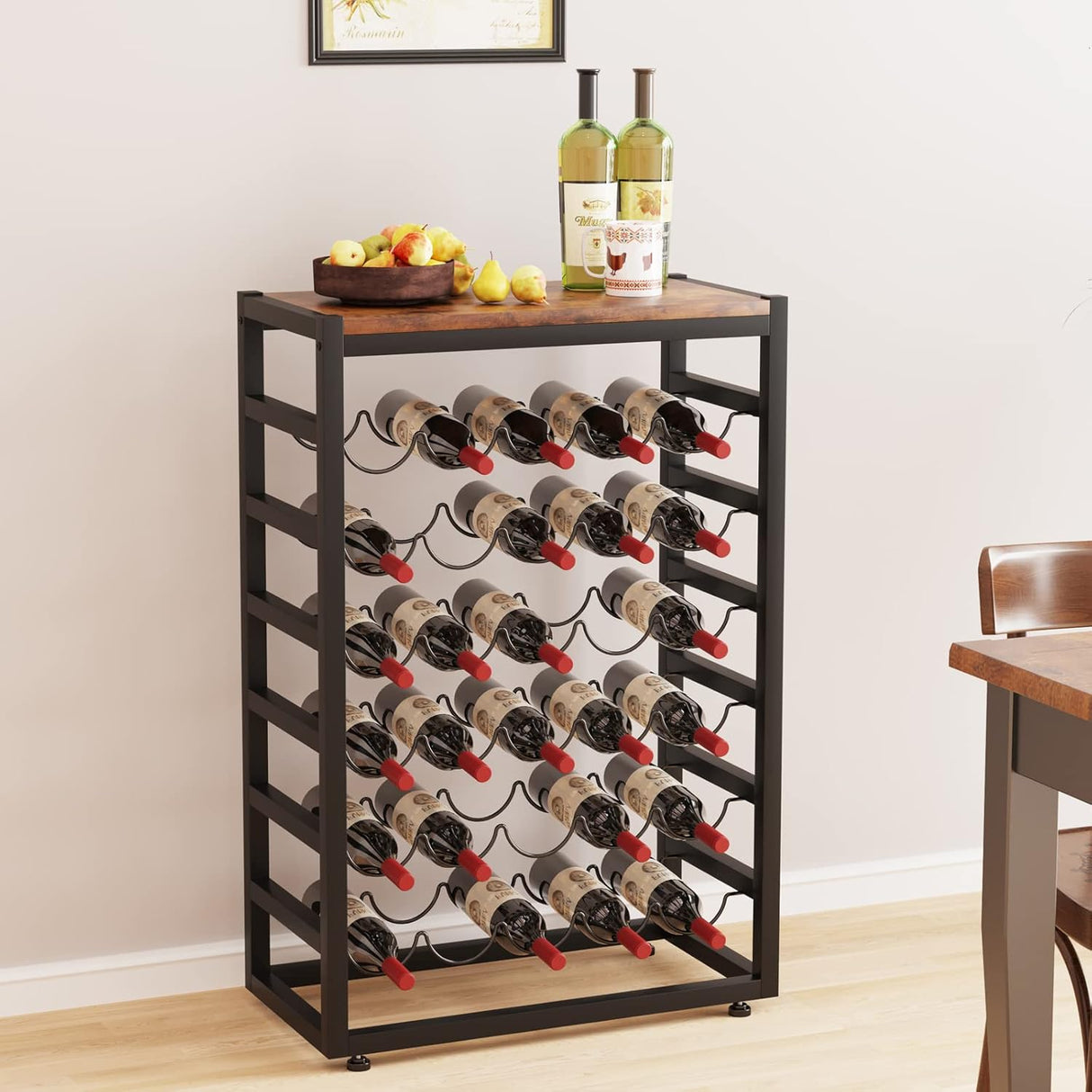 Dripex 30 Bottles 6-Tier DisplayWine Rack Free Standing Floor