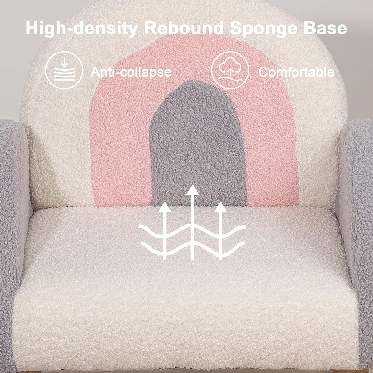 Dripex Velvet Fabric Toddler Rocking Chair