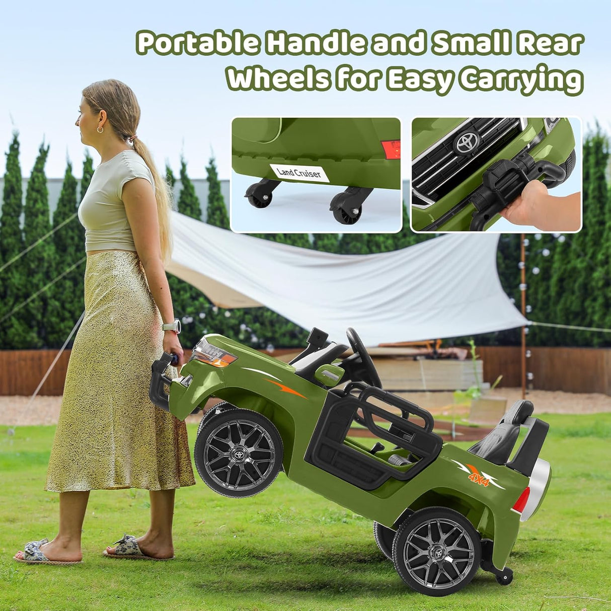 Electric cars for kids with DIY Building Blocks & Storage Area