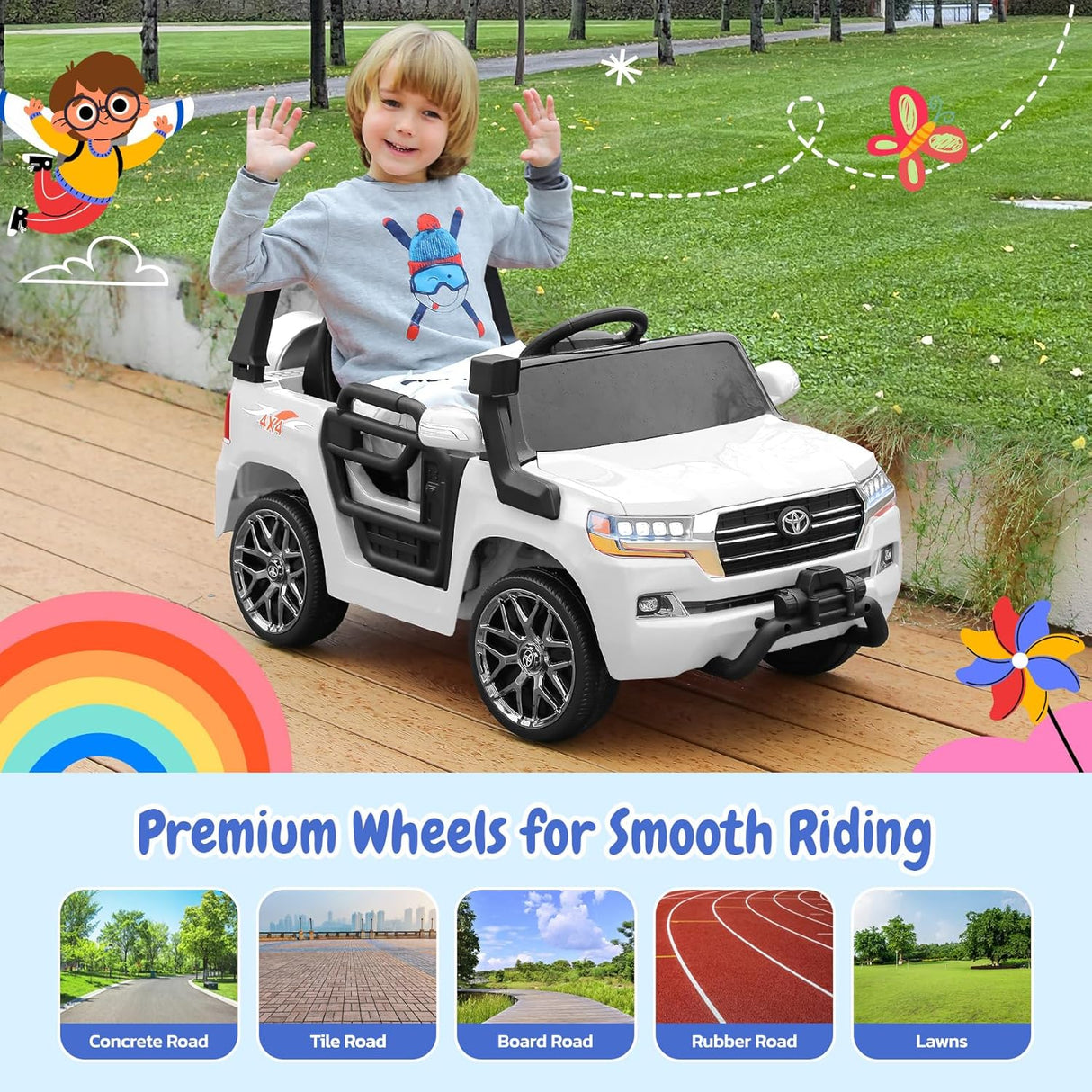 Electric cars for kids with DIY Building Blocks & Storage Area