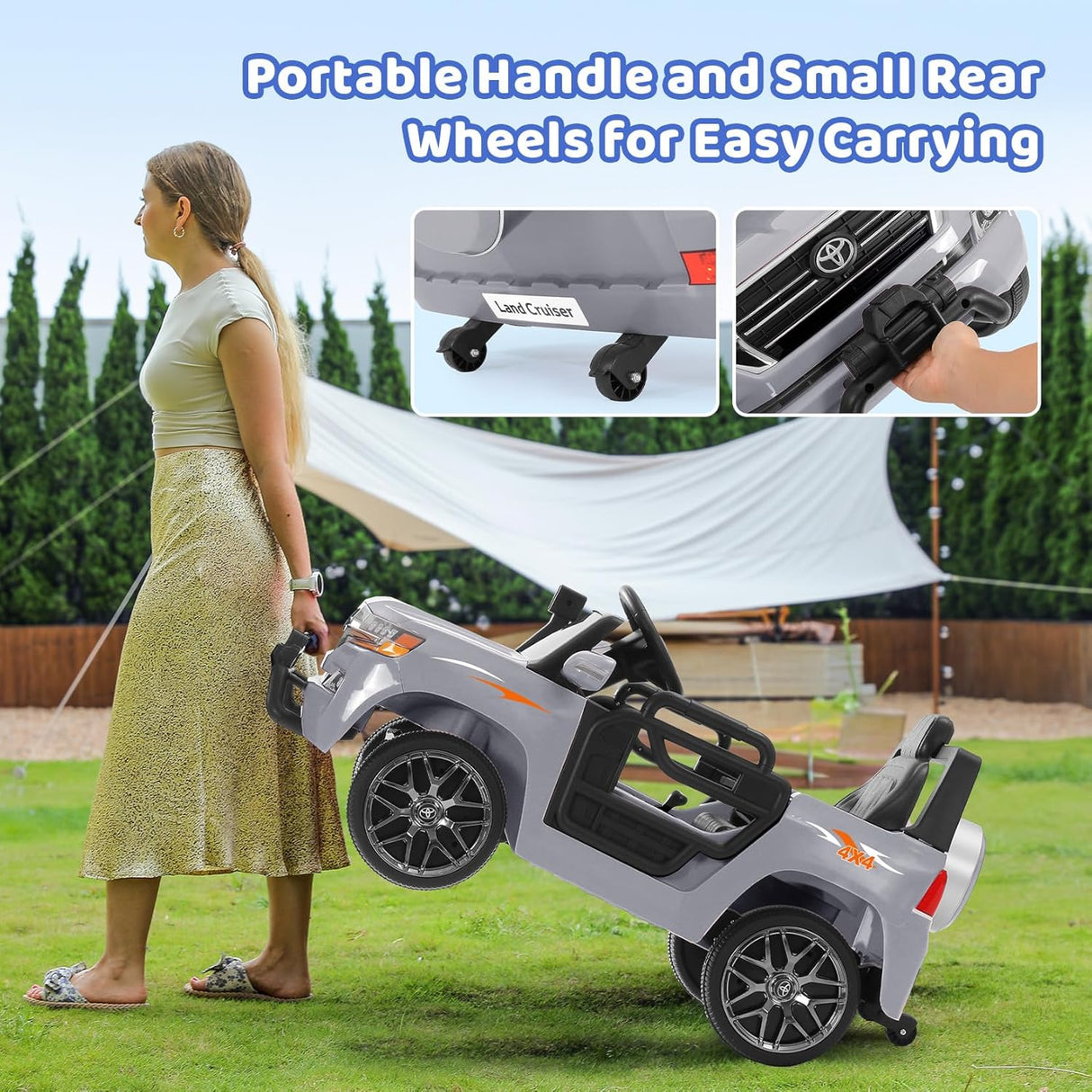 Electric cars for kids with DIY Building Blocks & Storage Area