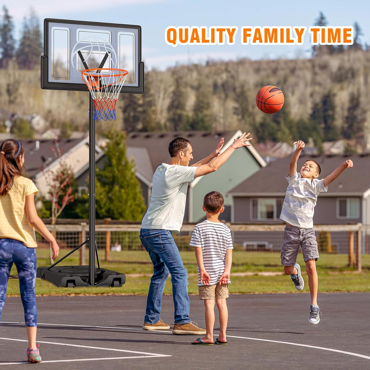 Basketball Hoop Outdoor 10ft Adjustable Portable Basketball Hoop