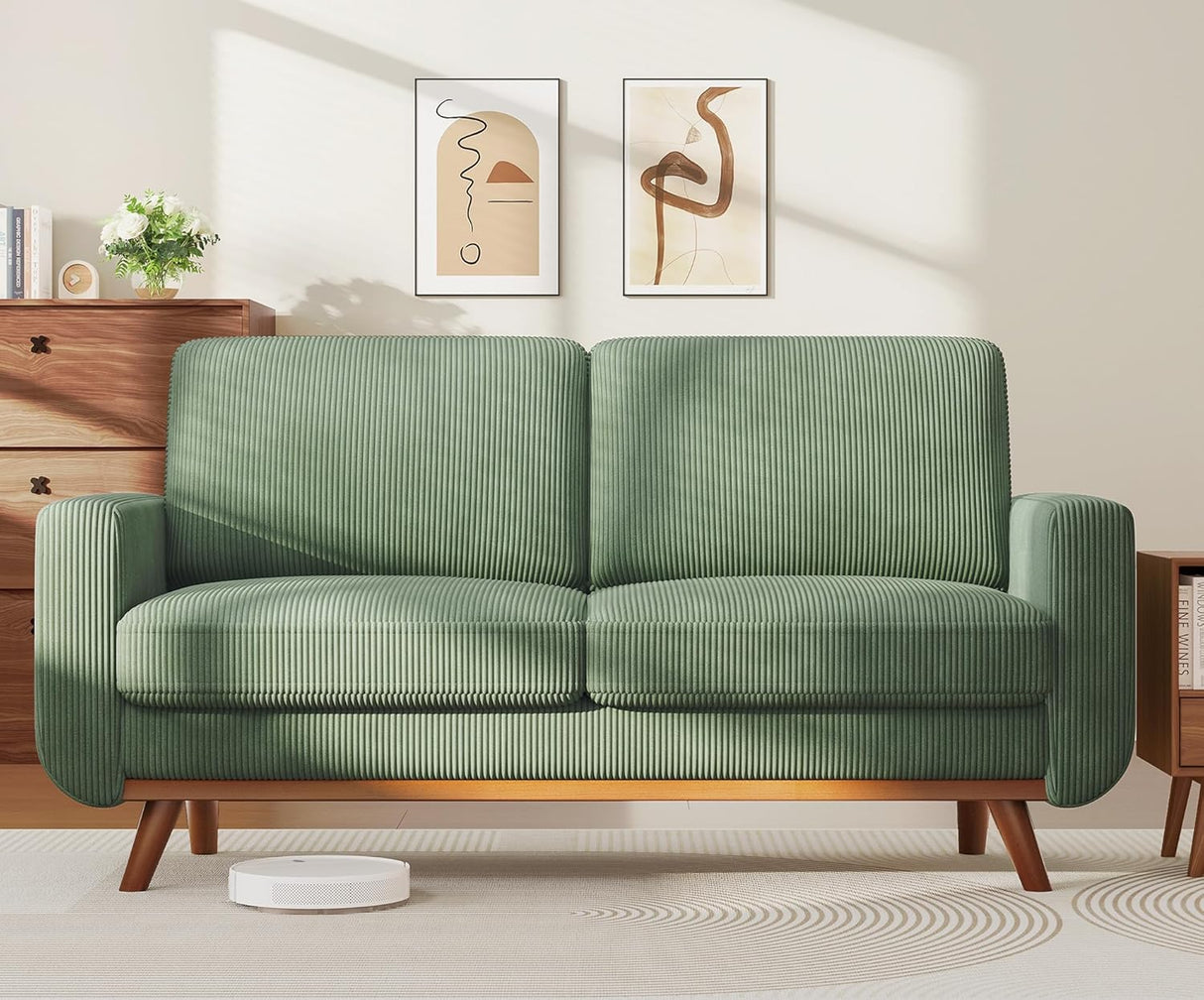 68" Loveseat Sofa Comfy Corduroy Couch with Spring Cushion