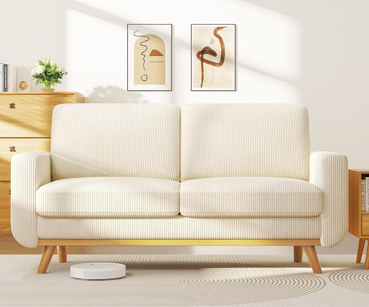 68" Loveseat Sofa Comfy Corduroy Couch with Spring Cushion