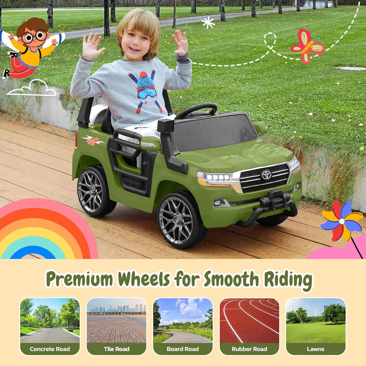 Electric cars for kids with DIY Building Blocks & Storage Area