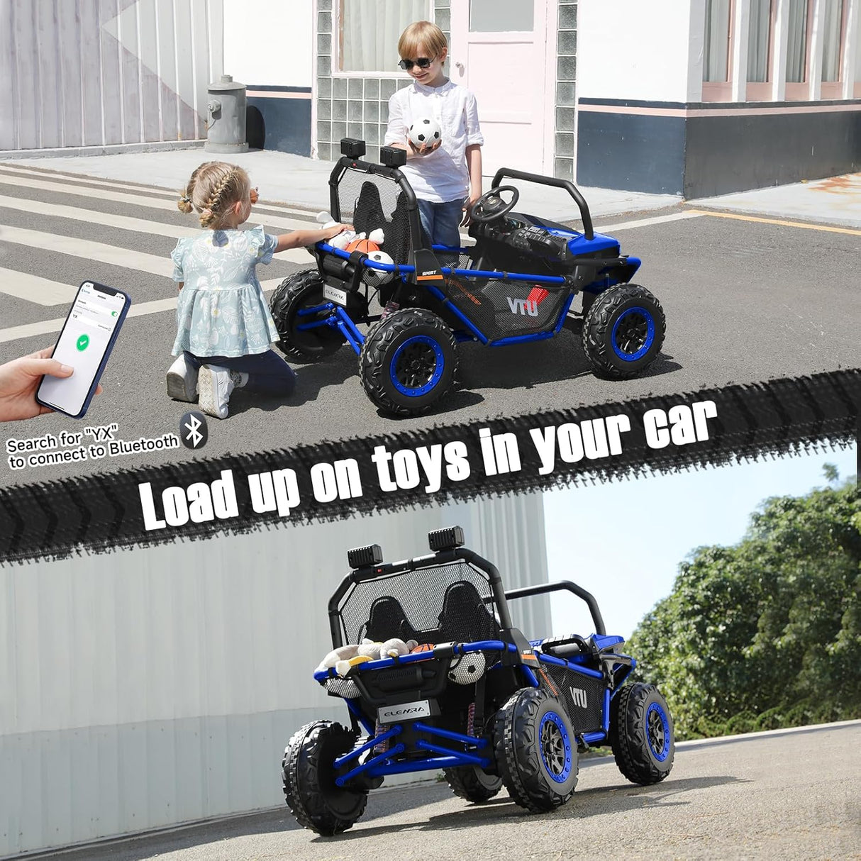 Four-wheel-drive electric SUV with remote control 2 seater