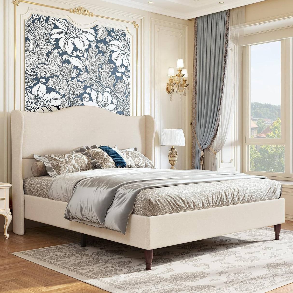 Queen Size Bed Frame Upholstered Platform Bed