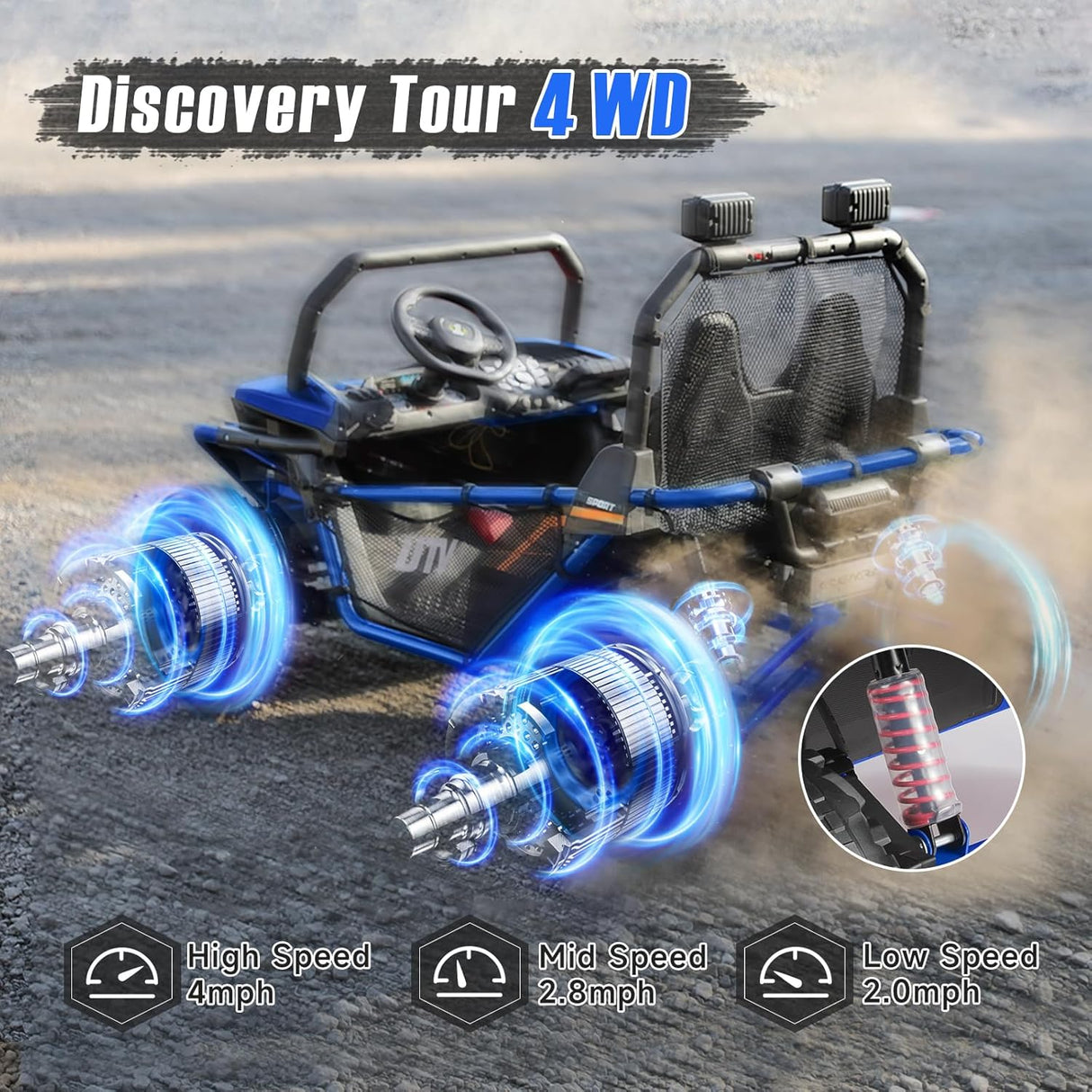 Four-wheel-drive electric SUV with remote control 2 seater