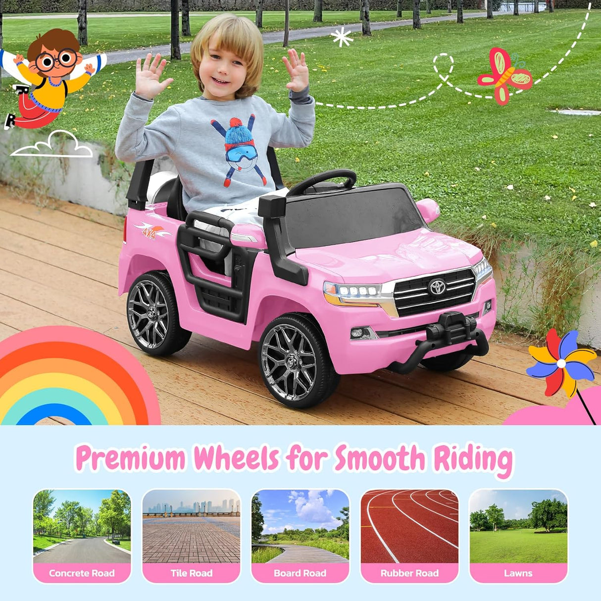 Electric cars for kids with DIY Building Blocks & Storage Area