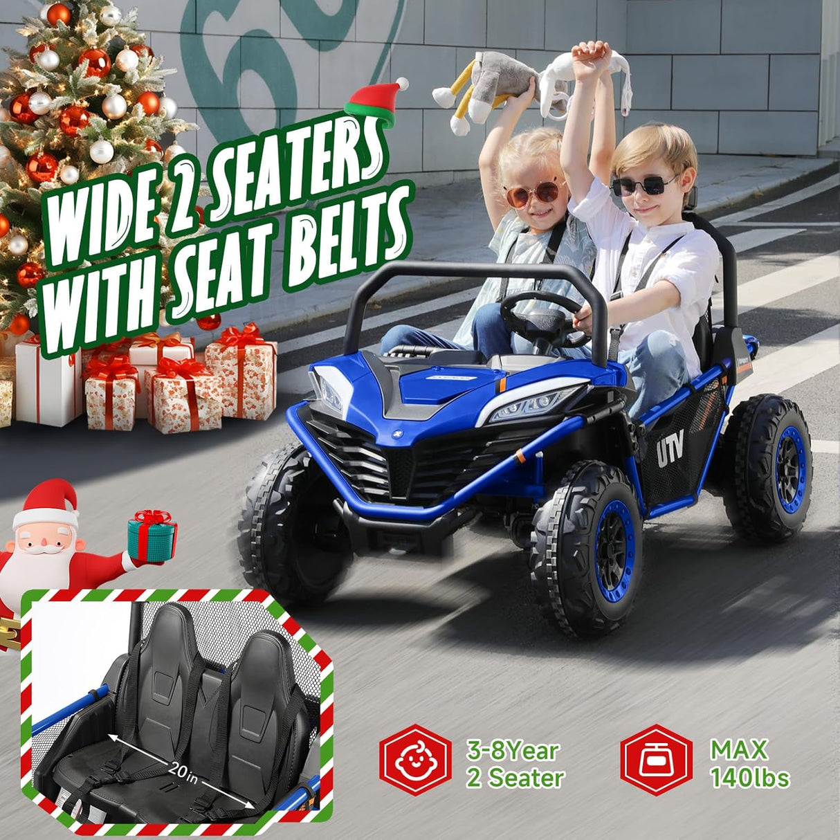 Four-wheel-drive electric SUV with remote control 2 seater