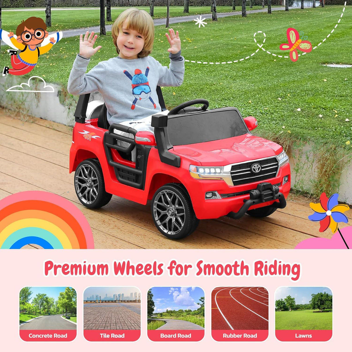 Electric cars for kids with DIY Building Blocks & Storage Area