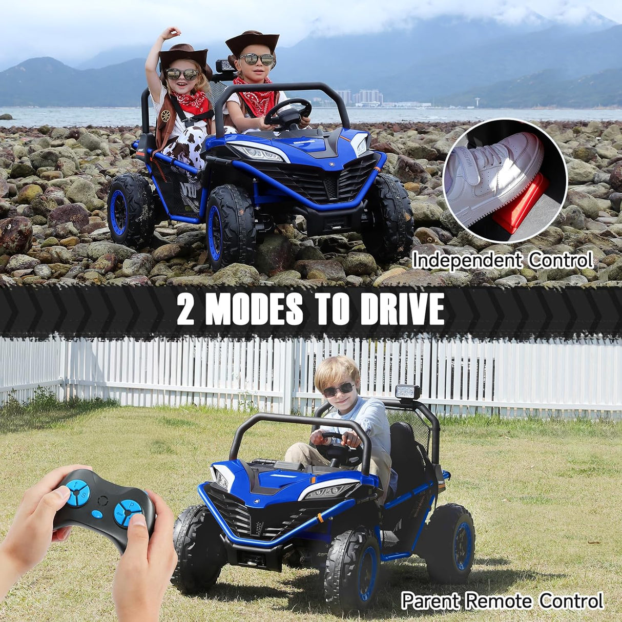 Four-wheel-drive electric SUV with remote control 2 seater