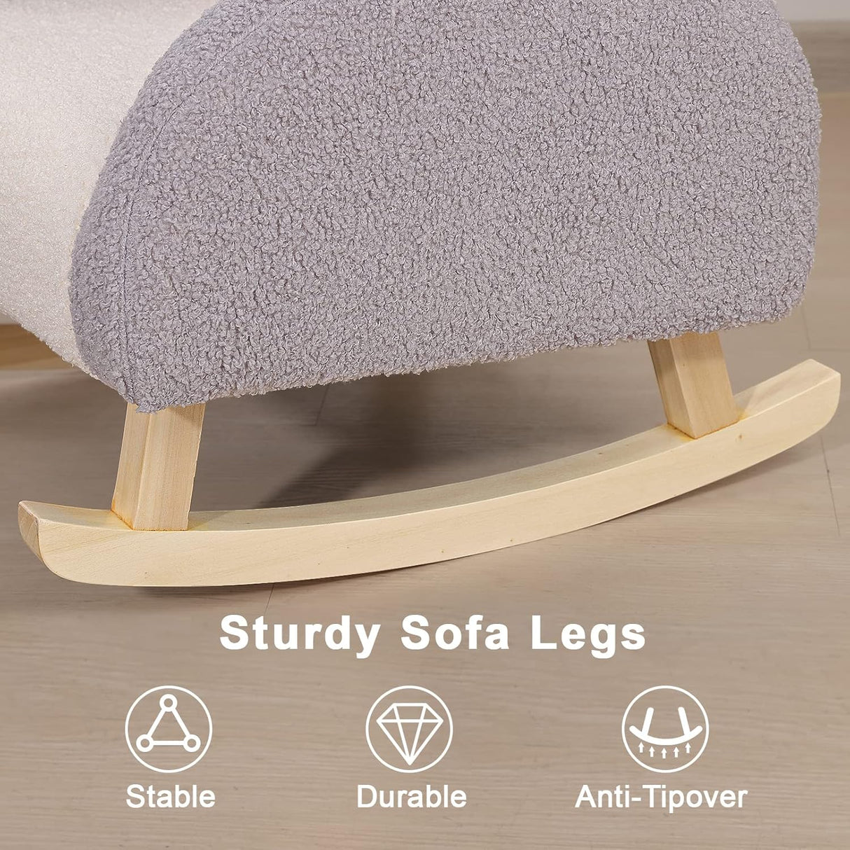 Dripex Velvet Fabric Toddler Rocking Chair