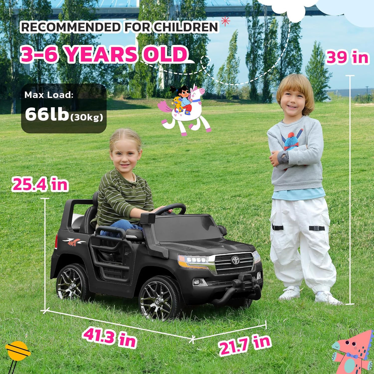 Electric cars for kids with DIY Building Blocks & Storage Area