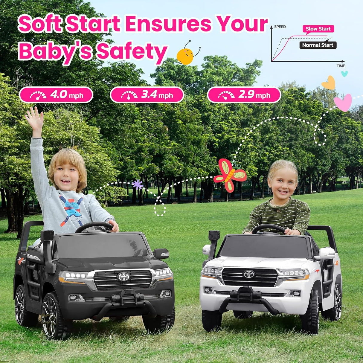 Electric cars for kids with DIY Building Blocks & Storage Area