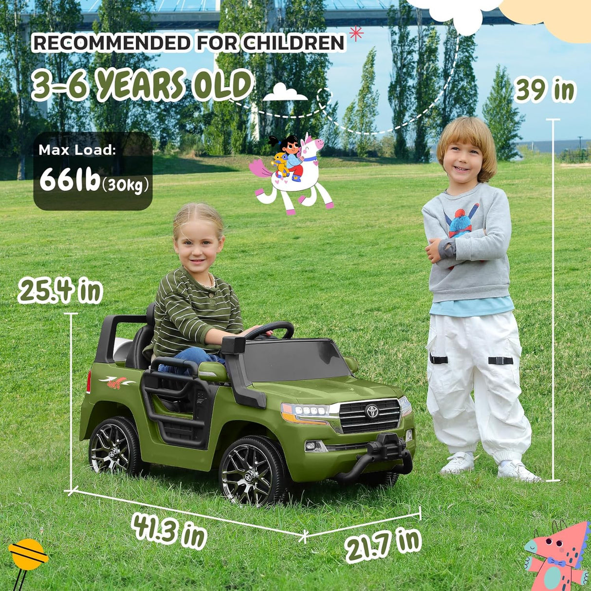 Electric cars for kids with DIY Building Blocks & Storage Area