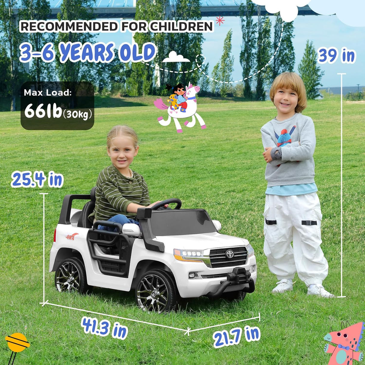 Electric cars for kids with DIY Building Blocks & Storage Area