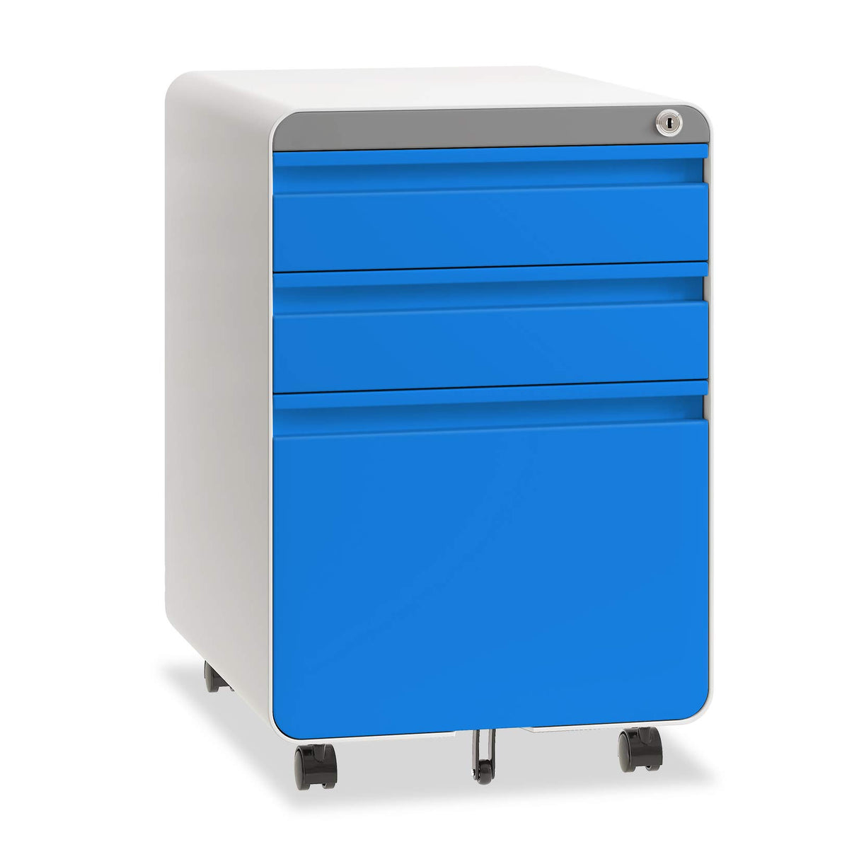 Dripex Metal Filing Cabinets with Lock Wheels & Hanging 3 Drawer File Cabinet