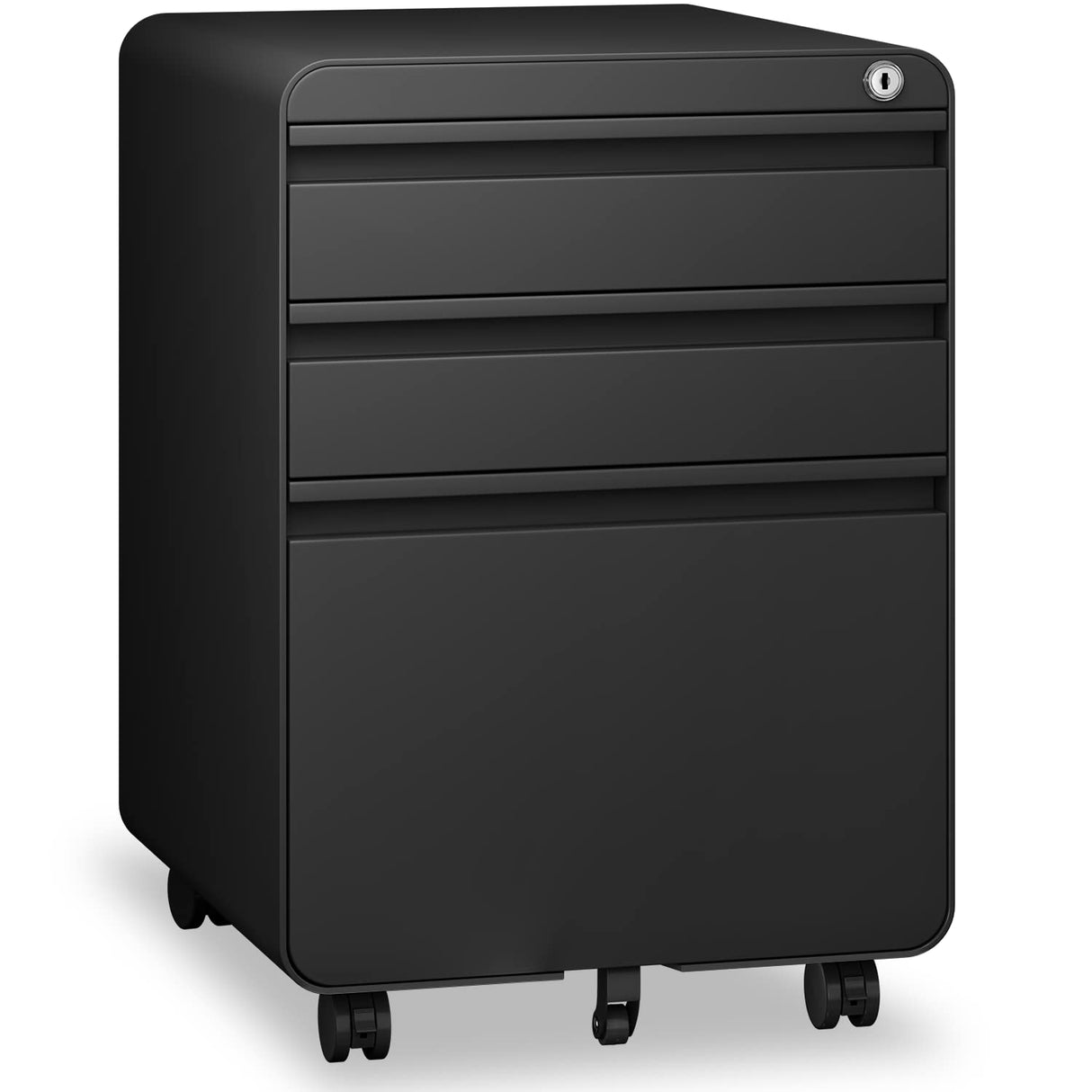 Dripex Metal Filing Cabinets with Lock Wheels & Hanging 3 Drawer File Cabinet