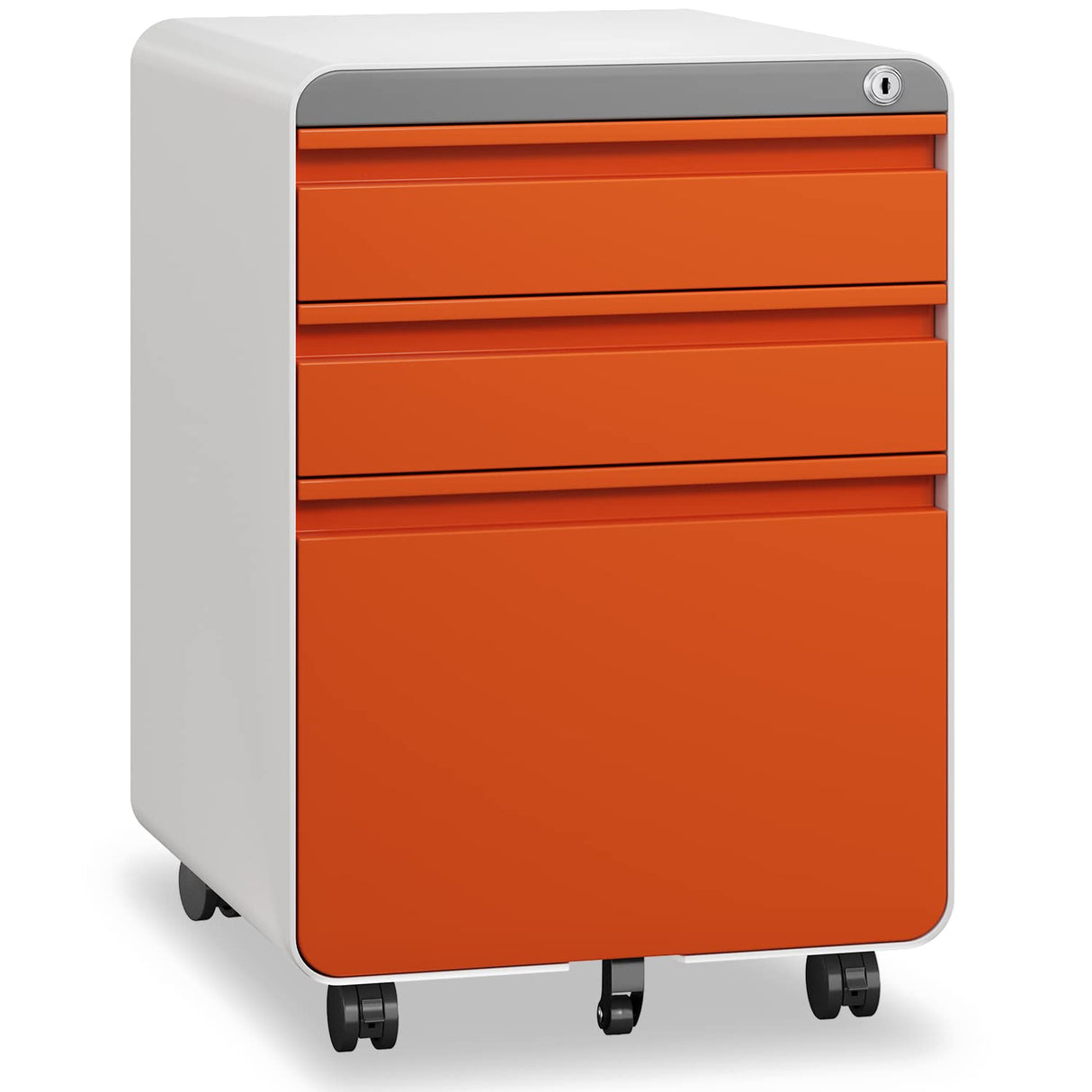 Dripex Metal Filing Cabinets with Lock Wheels & Hanging 3 Drawer File Cabinet