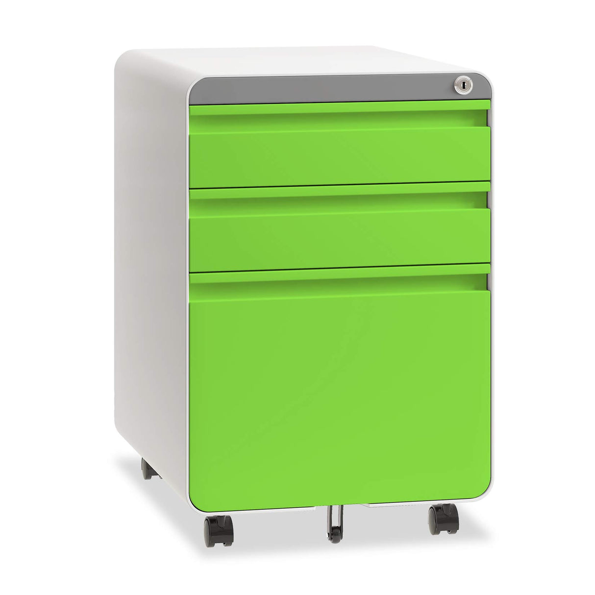 Dripex Metal Filing Cabinets with Lock Wheels & Hanging 3 Drawer File Cabinet