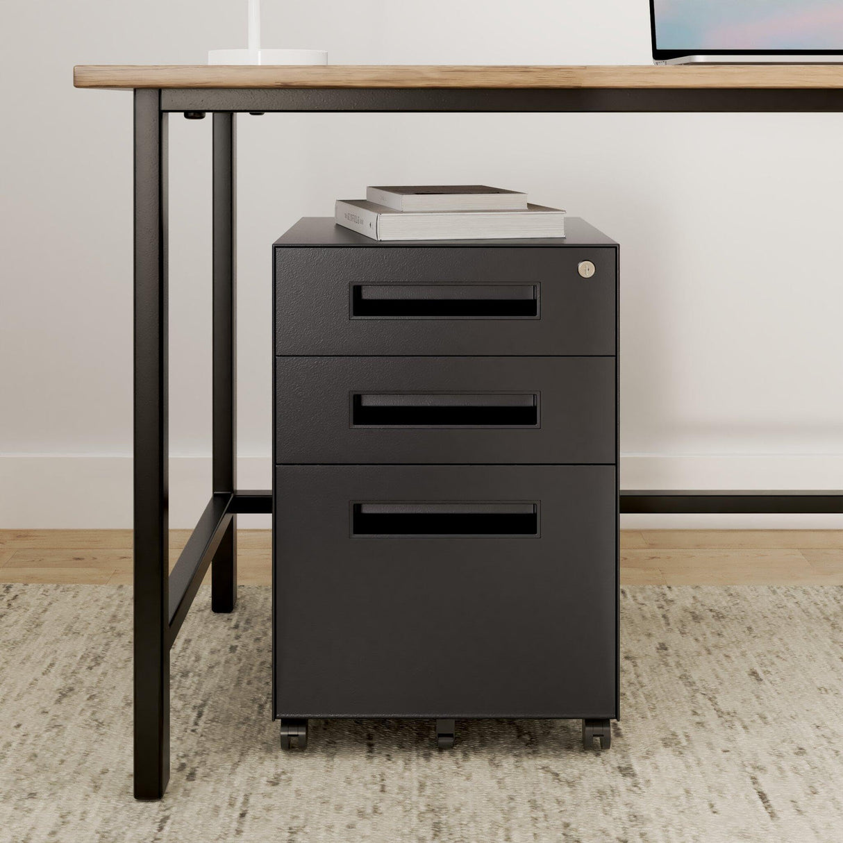 Dripex 3 Drawer Mobile File with Lock on Wheels
