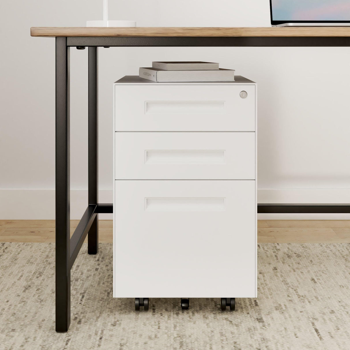 Dripex 3 Drawer Mobile File with Lock on Wheels