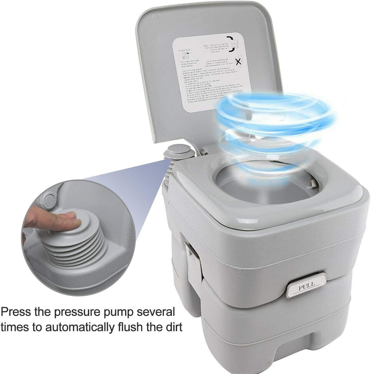 Dripex Removable Handle Portable Camping Toilet - 20L /5.3 Gallon Handle