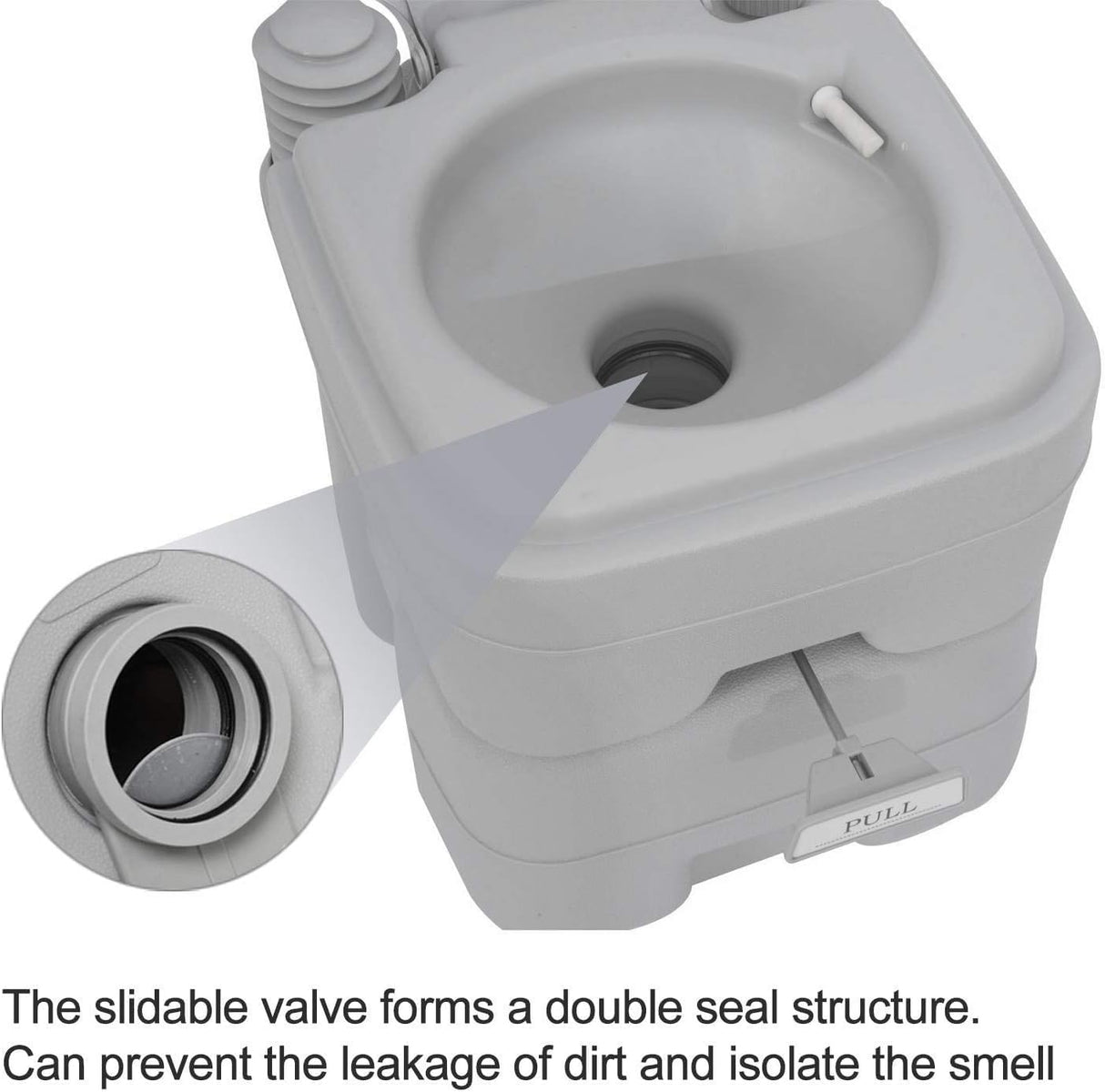 Dripex Removable Handle Portable Camping Toilet - 20L /5.3 Gallon Handle