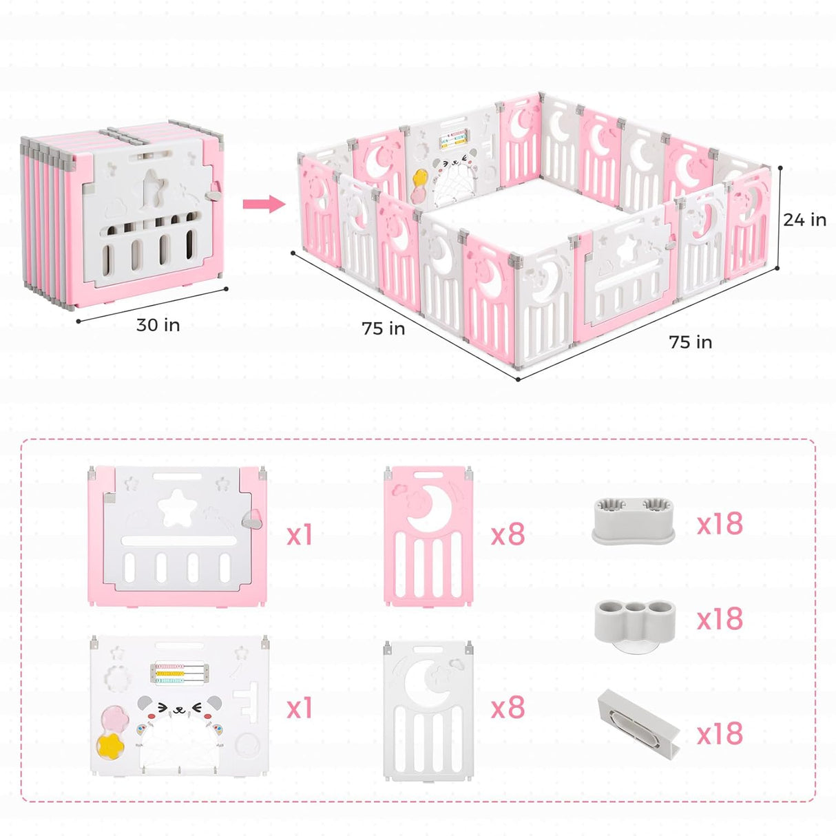 Foldable Playpen for Babies and Toddlers