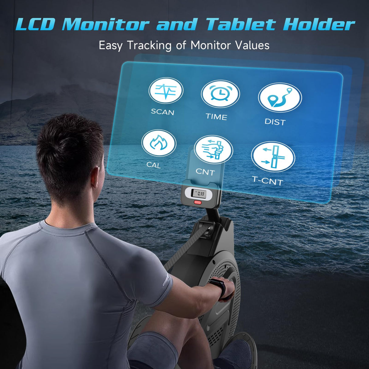 Dripex Rowing Professional LCD Monitor Machines Max 350 LBS for Home Use