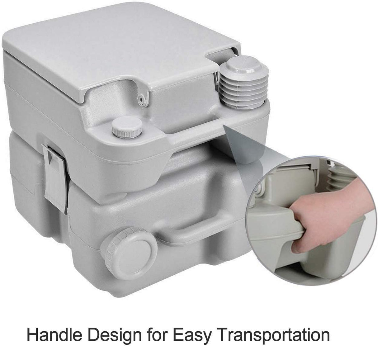Dripex Removable Handle Portable Camping Toilet - 20L /5.3 Gallon Handle