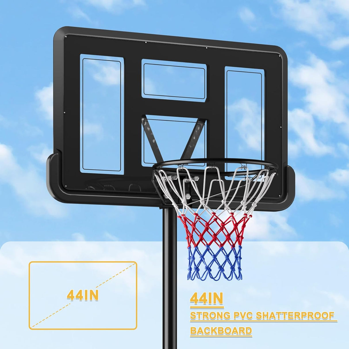 Dripex Basketball Hoop Outdoor Adjustable Height Goal Portable Basketball