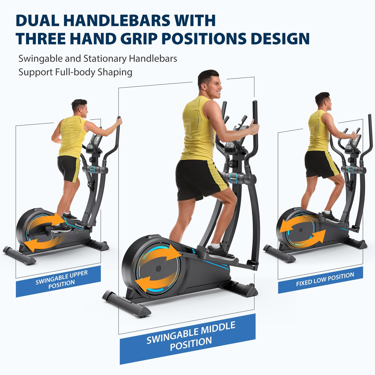 Dripex Multifunctional LCD Monitor Hyper-Quiet Magnetic Elliptical Exercise Machine