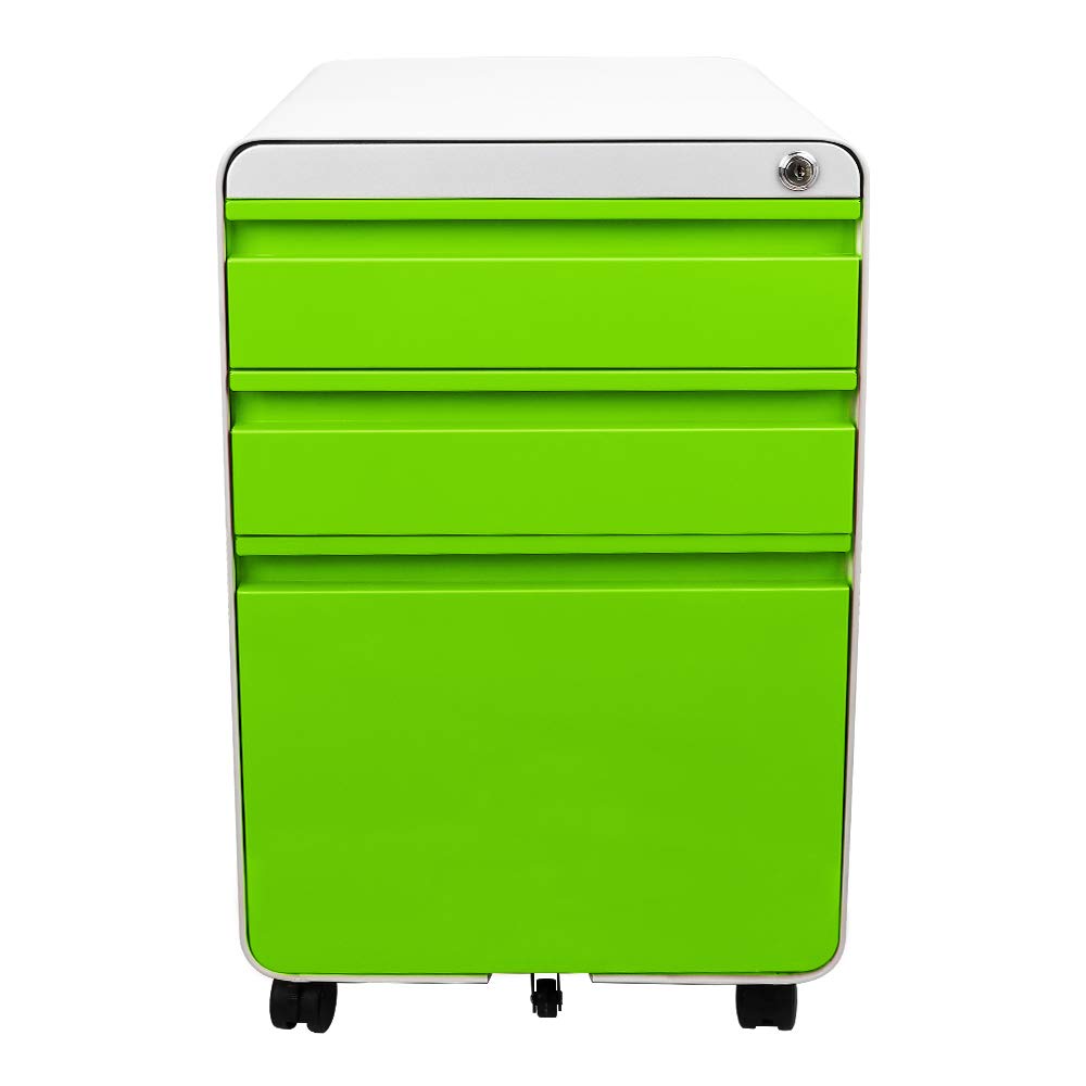 Dripex Metal Filing Cabinets with Lock Wheels & Hanging 3 Drawer File Cabinet