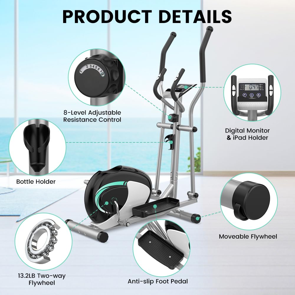 Dripex Hyper-Quiet Fitness Cardio Magnetic Elliptical Training Machines