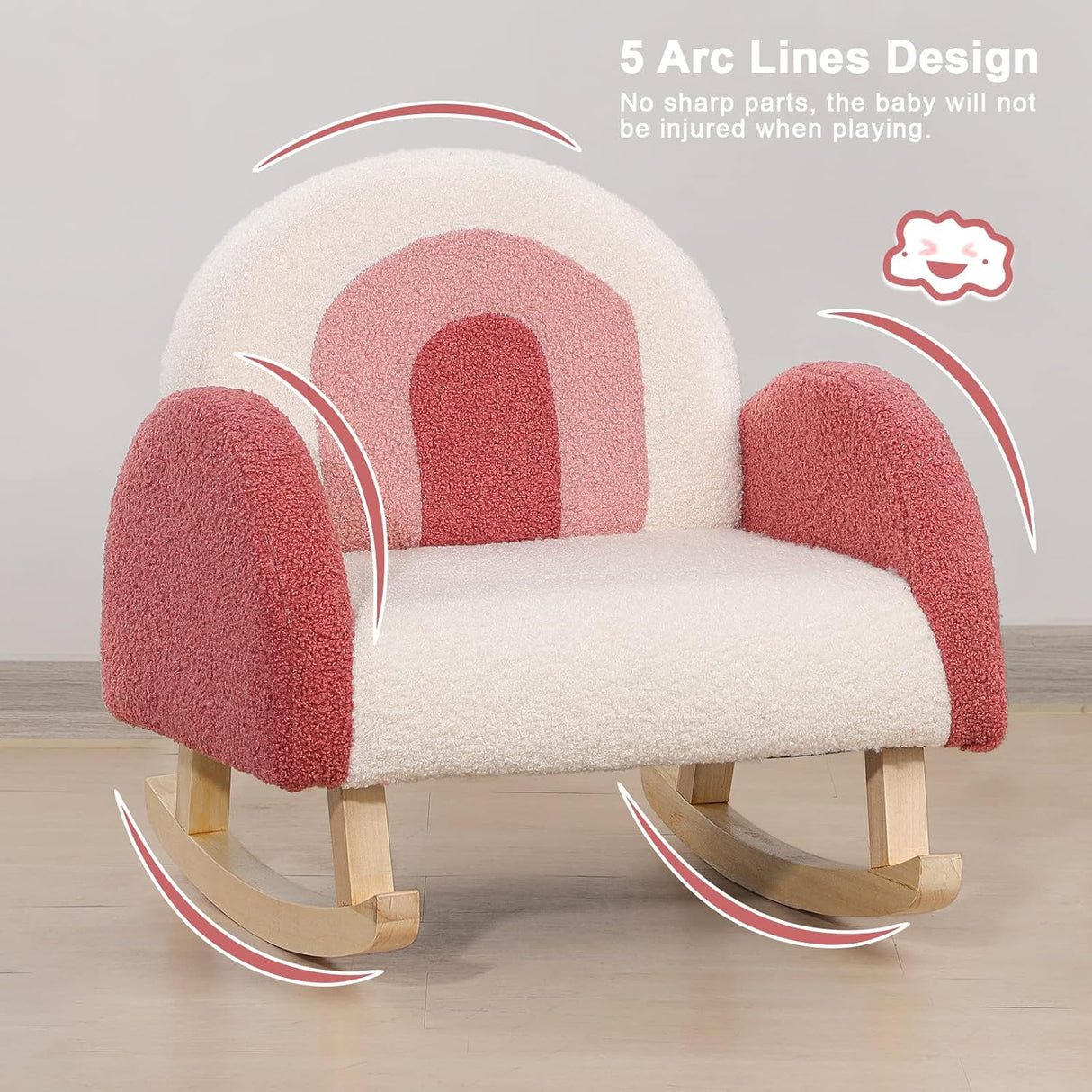 Dripex Velvet Fabric Toddler Rocking Chair