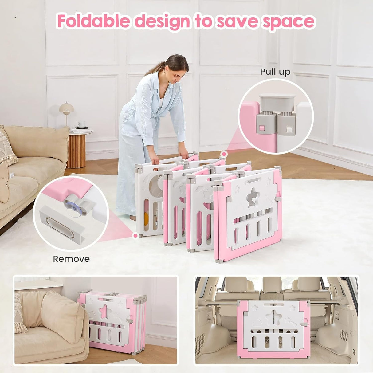 Foldable Playpen for Babies and Toddlers