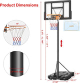 Dripex Basketball Hoop Outdoor Adjustable Height Goal Portable Basketball