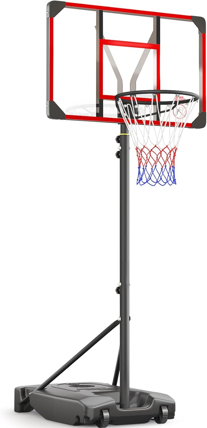 Kids Basketball Hoop Outdoor 4.82-8.53ft Adjustable Portable Basketball Hoops