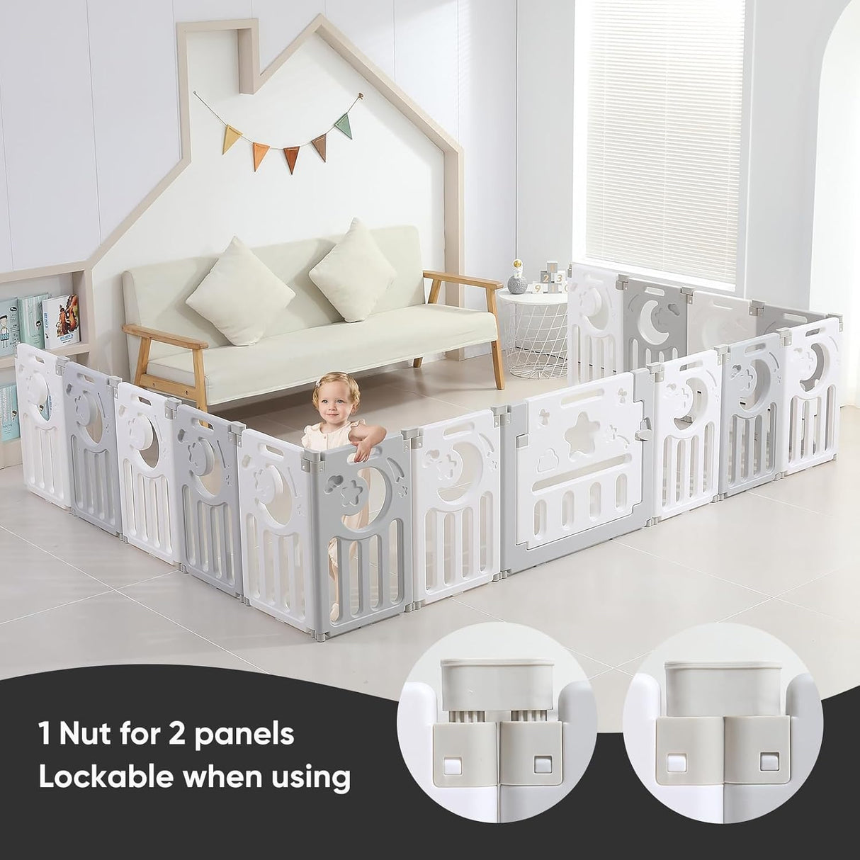 Foldable Playpen for Babies and Toddlers