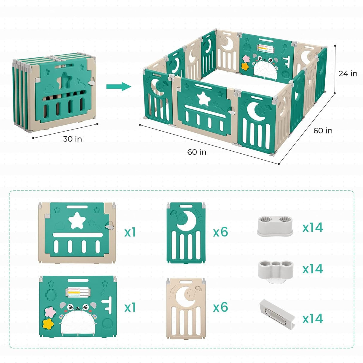 Foldable Playpen for Babies and Toddlers