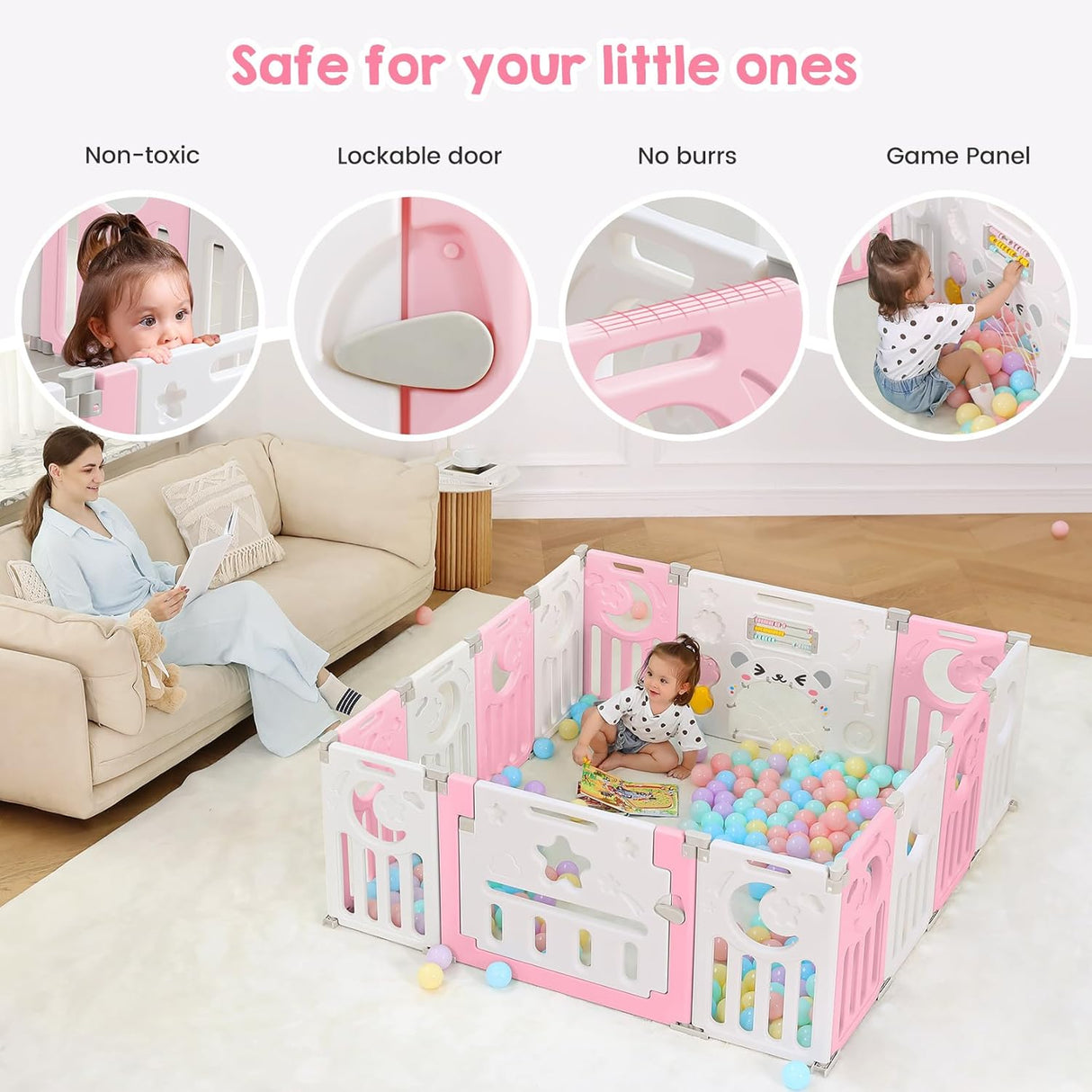 Dripex Baby Playpen Foldable Playpen for Babies and Toddlers