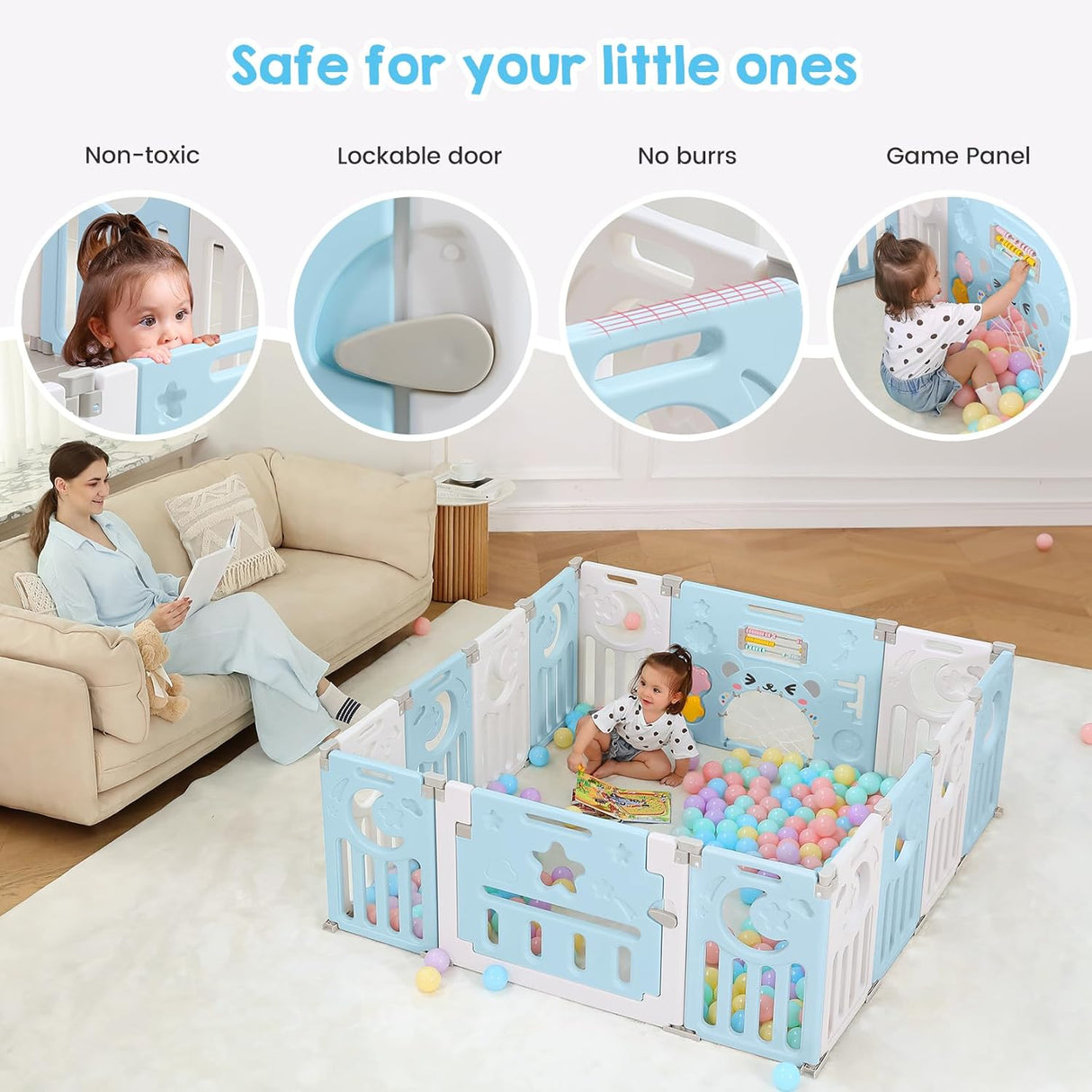 Dripex Baby Playpen Foldable Playpen for Babies and Toddlers