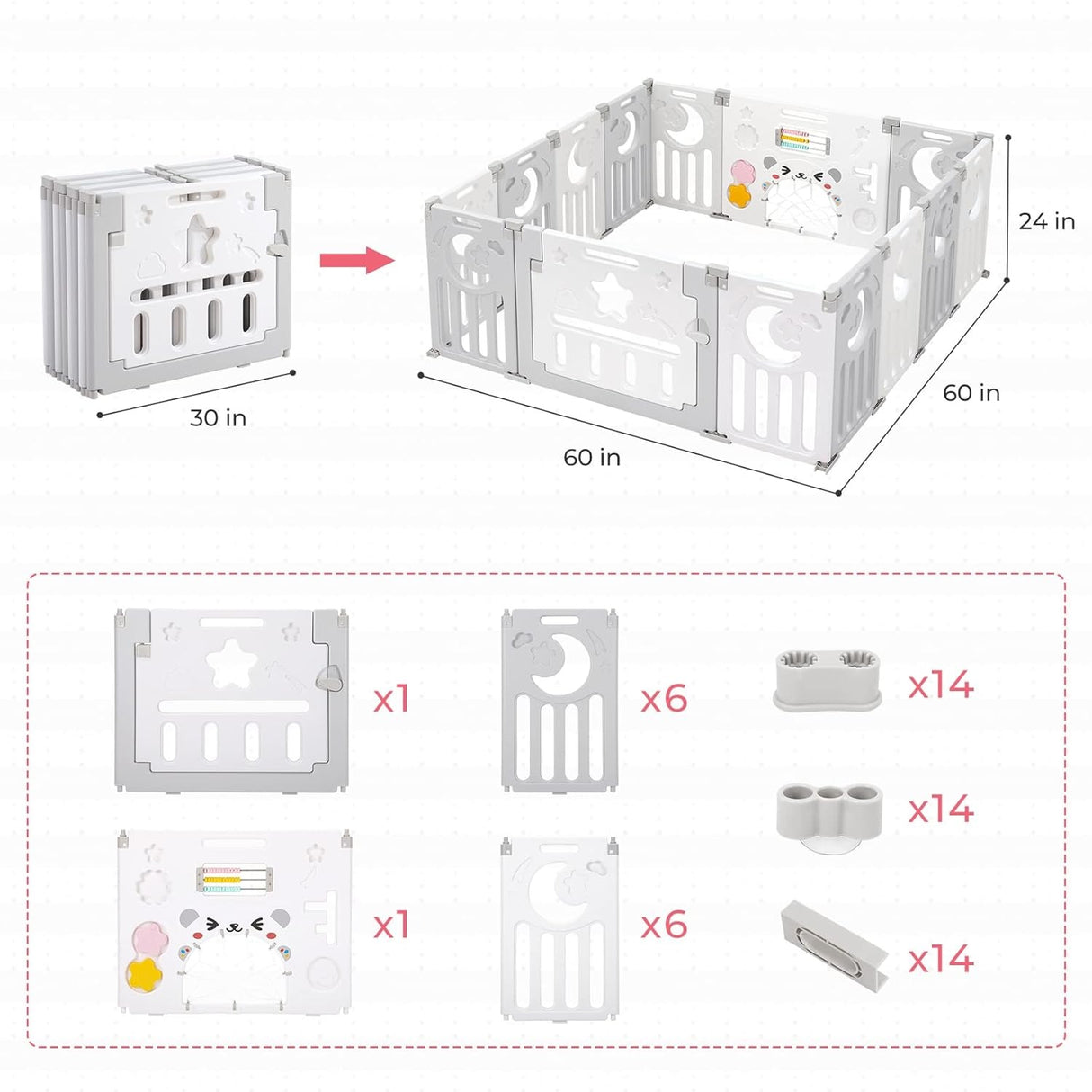 Foldable Playpen for Babies and Toddlers