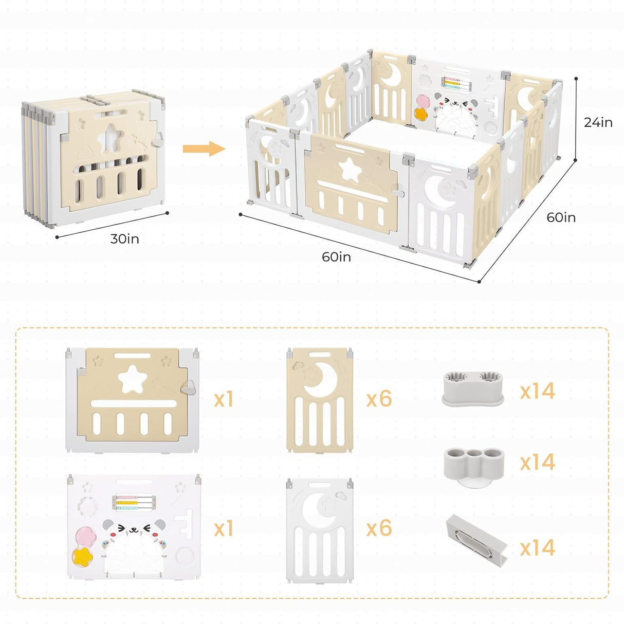 Dripex Baby Playpen Foldable Playpen for Babies and Toddlers